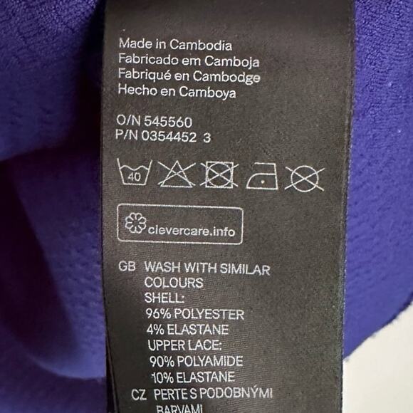 H&M Royal blue lace short sleeve top, women’s medium - Picture 4 of 7